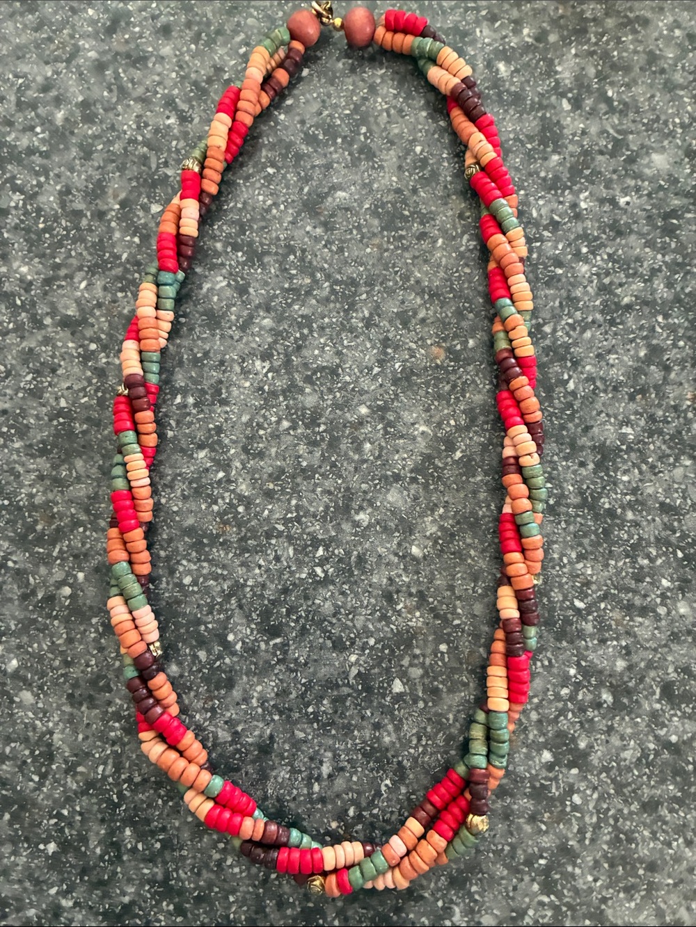 Boho Style Multicolor Beaded Twist Necklace - Women's Jewelry - Picture 5 of 5